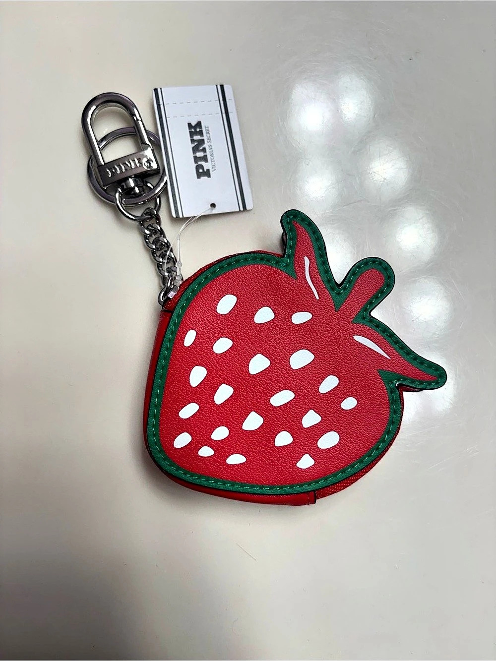 PINK Strawberry Mini Bag in Red & Green Like New